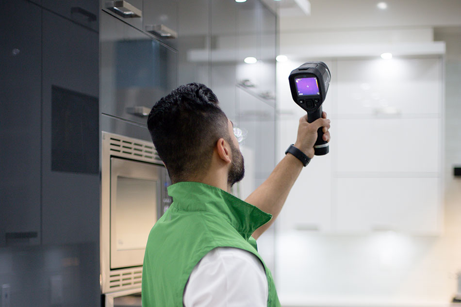 Home inspector detecting leakages Home inspector detecting leakages